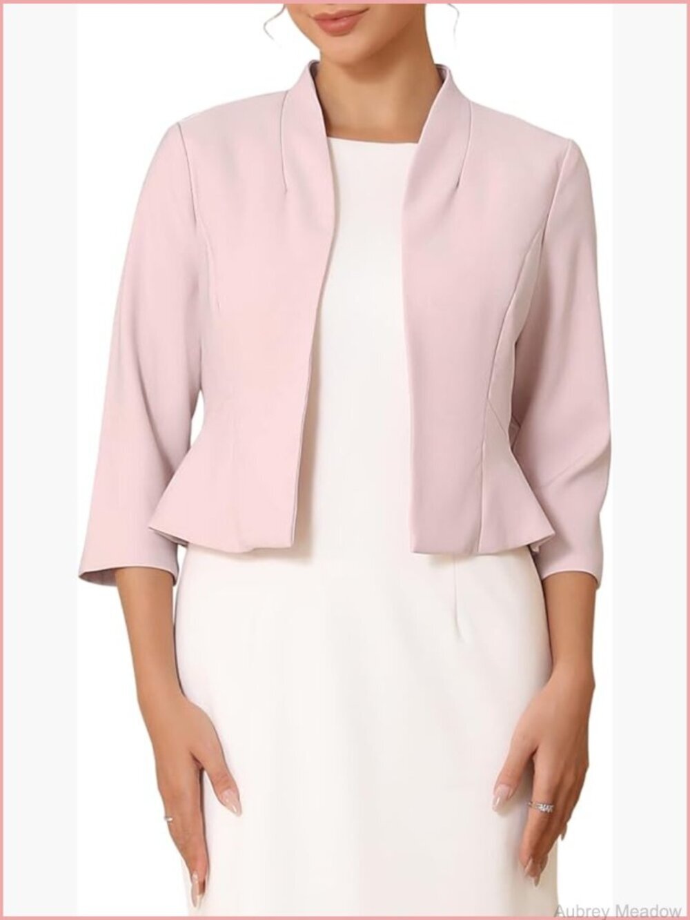 Open Front Short Sleeve Blazer Cardigan Evening Formal Jacket